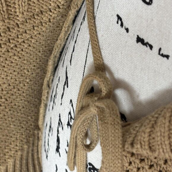 Lauren Ralph Lauren Sweater Womens Large Tan Buckle Shawl Collar Cardigan Knit - Picture 4 of 11